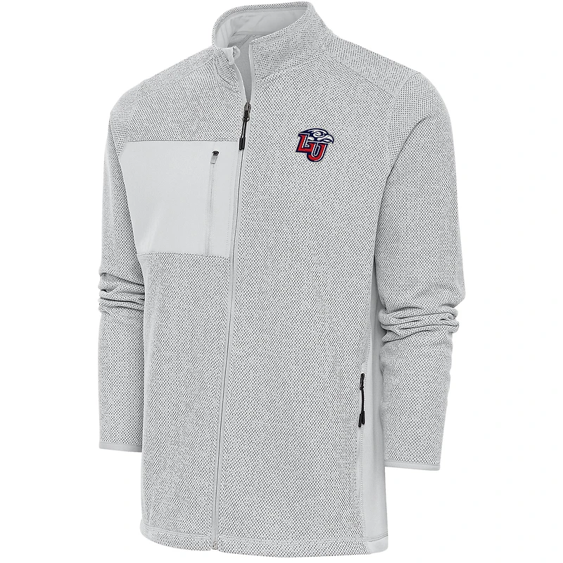 Men's Antigua  Gray Liberty Flames Course Full-Zip Jacket