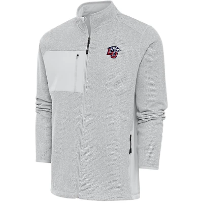 Men's Antigua  Gray Liberty Flames Course Full-Zip Jacket