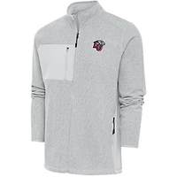 Men's Antigua  Gray Liberty Flames Course Full-Zip Jacket