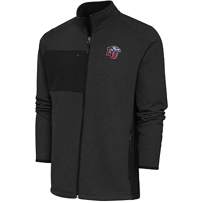 Men's Antigua  Heather Black Liberty Flames Course Full-Zip Jacket