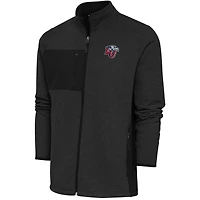 Men's Antigua  Heather Black Liberty Flames Course Full-Zip Jacket