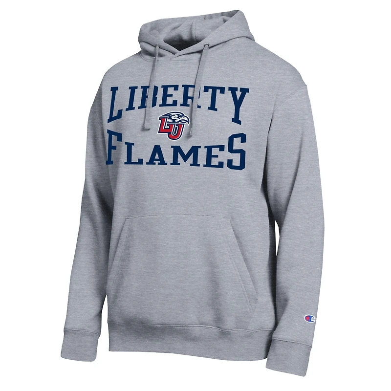 Men's Champion  Heather Gray Liberty Flames Team Hoodie