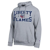 Men's Champion  Heather Gray Liberty Flames Team Hoodie