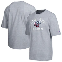 Men's Champion  Heather Gray Liberty Flames Weathered Team T-Shirt