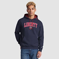 Sweat à capuche contrasté Champion bleu marine/rouge Liberty Flames pour homme