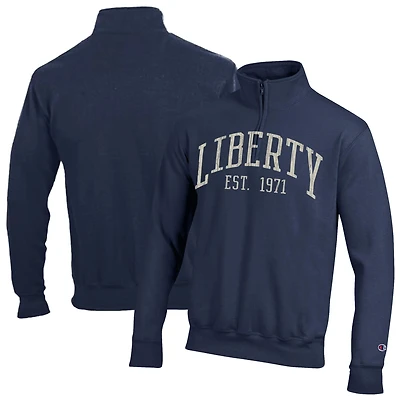 Men's Champion Navy Liberty Flames Established Date Quarter-Zip Pullover