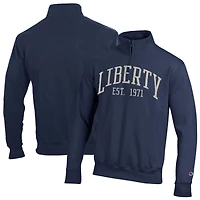Men's Champion  Navy Liberty Flames Established Date Quarter-Zip Pullover