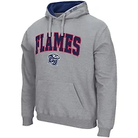 Men's Colosseum Heathered Gray Liberty Flames Arch and Logo Pullover Hoodie