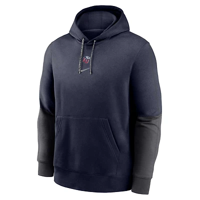 Sweat à capuche Nike Liberty Flames 2024 Sideline Club pour homme bleu marine