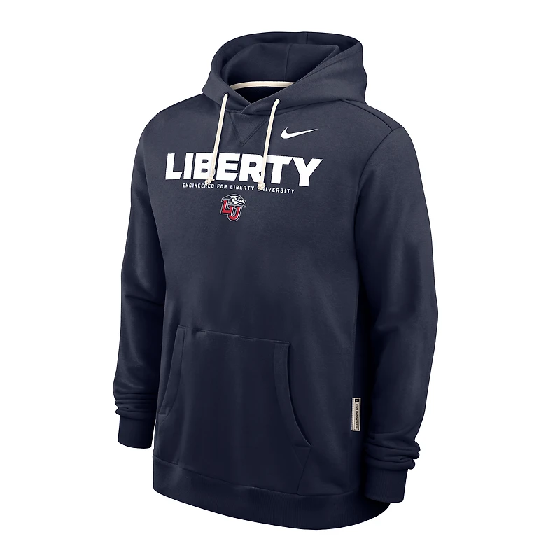 Men's Nike Navy Liberty Flames 2025 Sideline Standard Issue Dri-FIT Hoodie