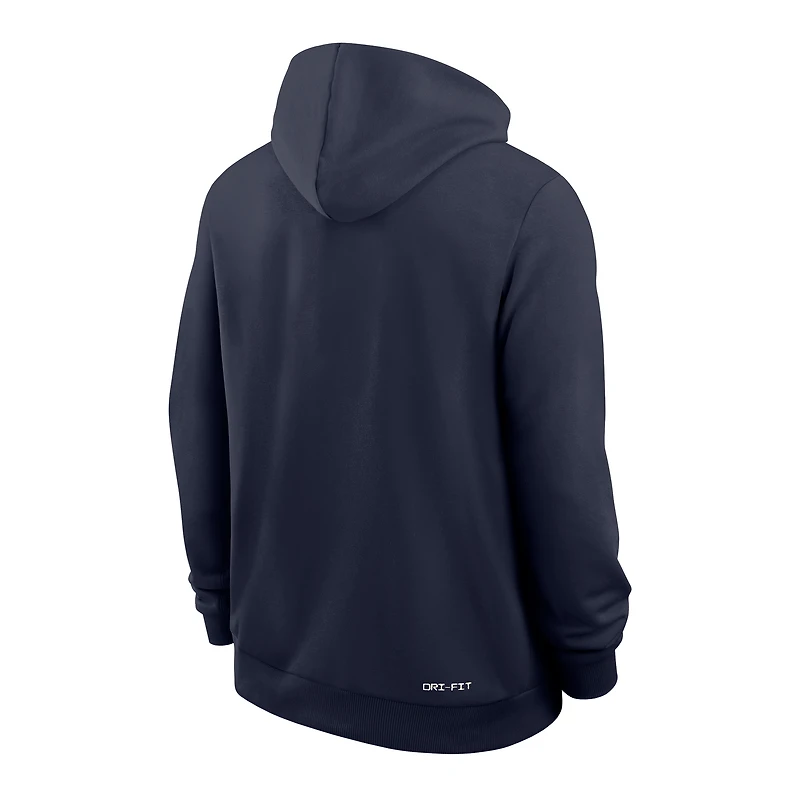 Sweat à capuche Nike Navy Liberty Flames 2025 Sideline Standard Issue Dri-FIT pour homme