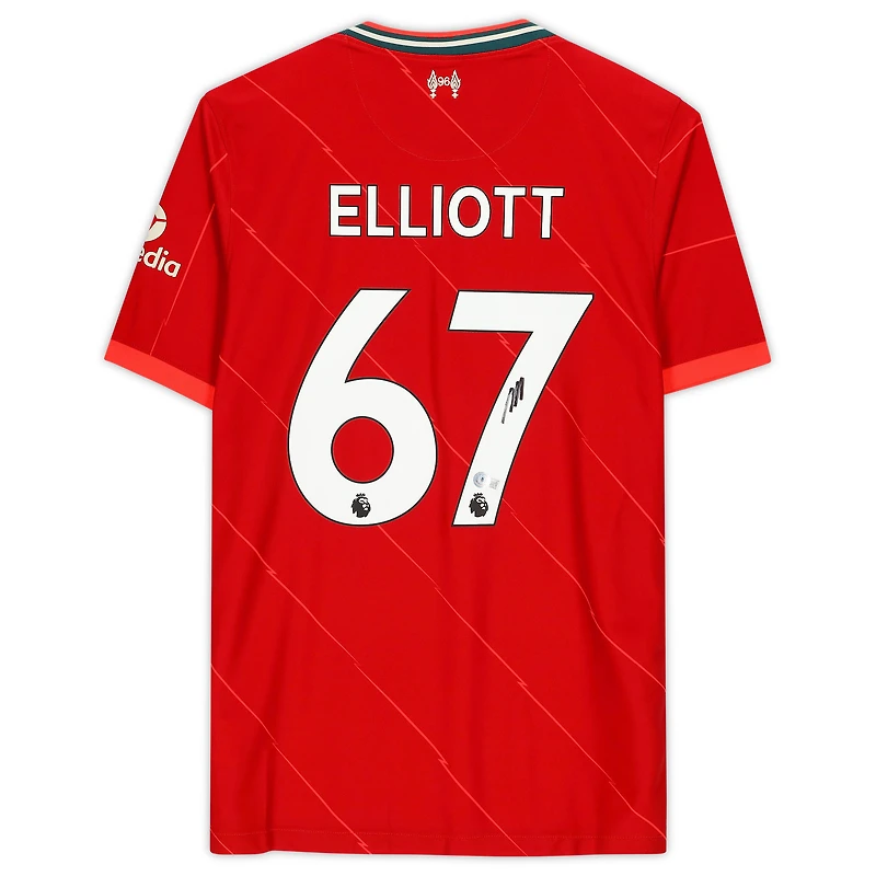 Maillot Nike domicile autographié par Harvey Elliott de Liverpool