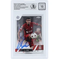 Luis Diaz Liverpool Autographié 2022-23 Topps Chrome UEFA #199 Beckett Fanatics Witnessed Authenticated Auto 10 Card