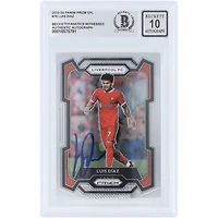Luis Diaz Liverpool autographié 2023-24 Panini Prizm EPL #76 Beckett Fanatics Witnessed Authenticated Auto 10 Card