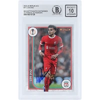Luis Diaz Liverpool Autographié 2023-24 Topps Merlin UEFA #71 Beckett Fanatics Witnessed Authenticated Auto 10 Card