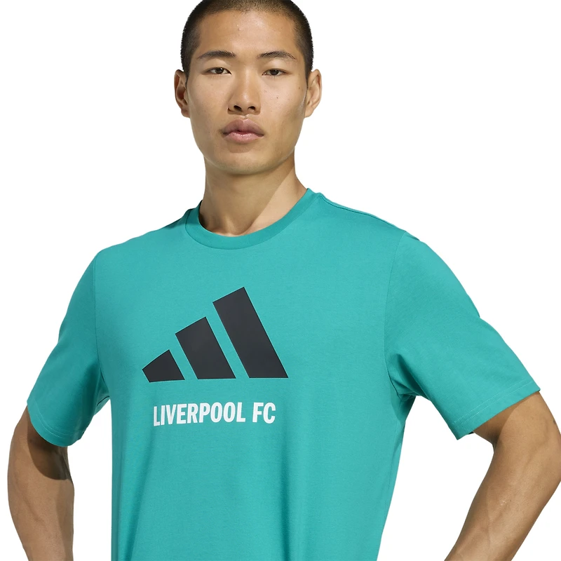 T-shirt adidas vert Liverpool à trois bandes pour homme