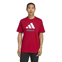 T-shirt adidas rouge Liverpool à trois bandes pour homme
