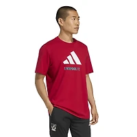 T-shirt adidas rouge Liverpool à trois bandes pour homme