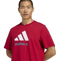 T-shirt adidas rouge Liverpool à trois bandes pour homme