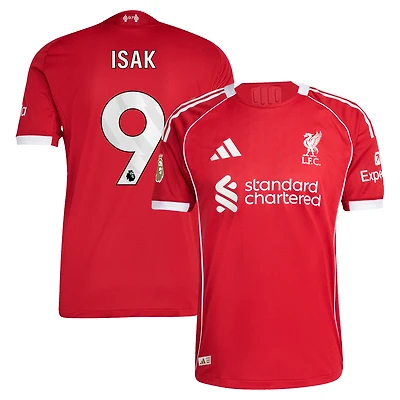 Maillot de joueur authentique domicile Liverpool 2025/26 rouge adidas Alexander Isak pour homme