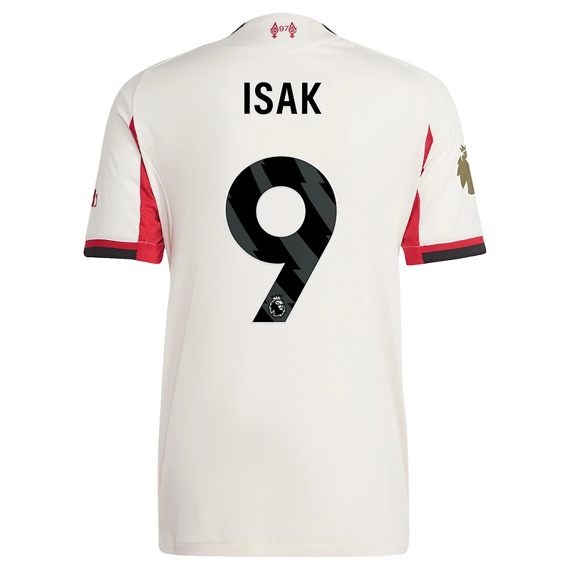 Maillot de joueur authentique extérieur blanc adidas Alexander Isak Liverpool 2025/26 pour homme