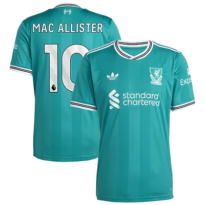 Maillot réplique vert adidas Alexis Mac Allister pour homme, troisième joueur Liverpool 2025/26