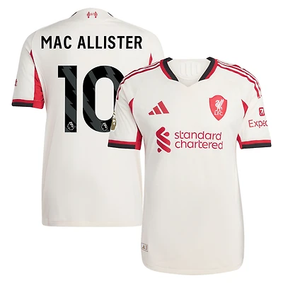 Men's adidas Alexis Mac Allister White Liverpool 2025/26 Away Authentic Player Jersey