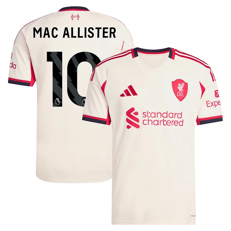 Men's adidas Alexis Mac Allister White Liverpool 2025/26 Away Replica Player Jersey