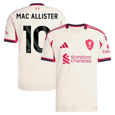 Men's adidas Alexis Mac Allister White Liverpool 2025/26 Away Replica Player Jersey