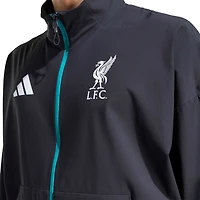 Men's adidas Black Liverpool 2025/26 Club Anthem Full-Zip Jacket