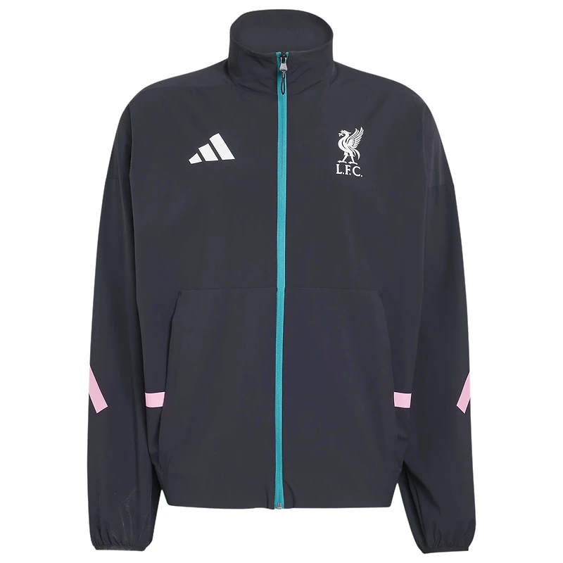 Men's adidas Black Liverpool 2025/26 Club Anthem Full-Zip Jacket