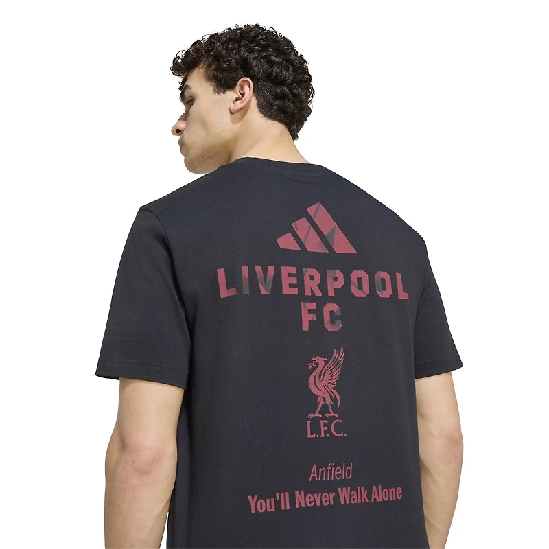 T-shirt graphique adidas Liverpool noir pour homme