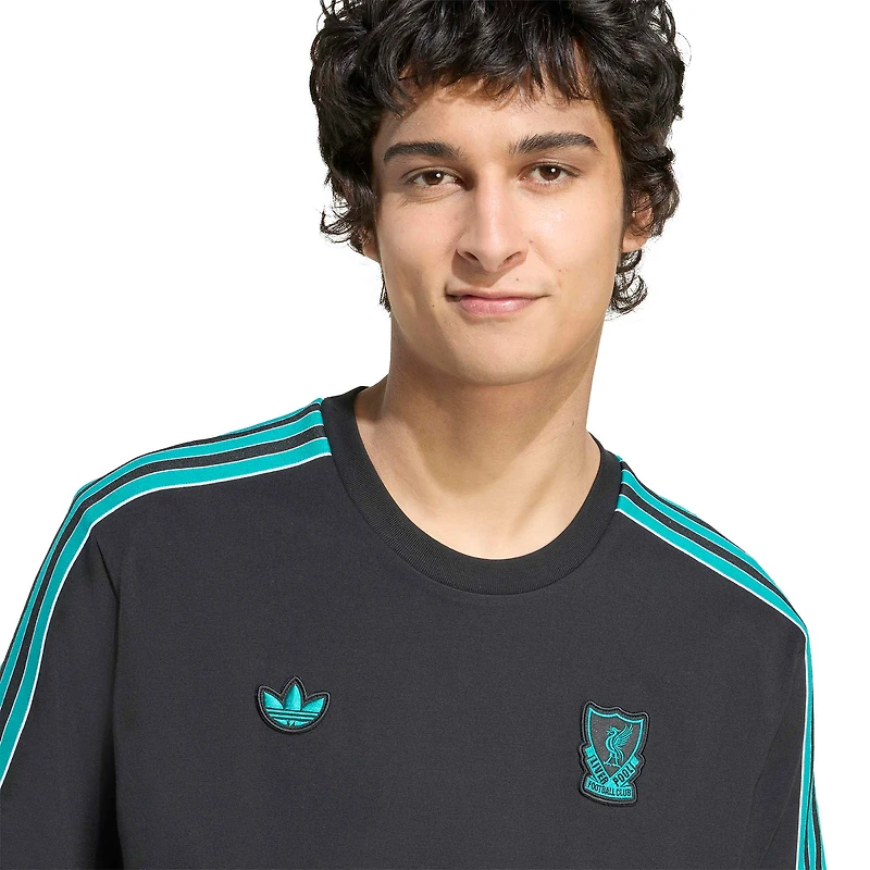 T-shirt adidas noir Liverpool Terrace Icons pour homme
