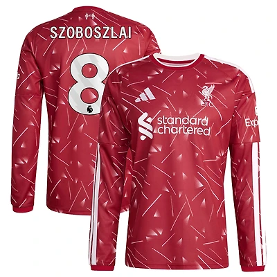 Men's adidas Dominik Szoboszlai Red Liverpool 2026/27 Home Replica Long Sleeve Jersey