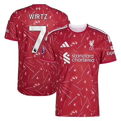 Men's adidas Florian Wirtz Red Liverpool 2026/27 Home On-Field Authentic Jersey