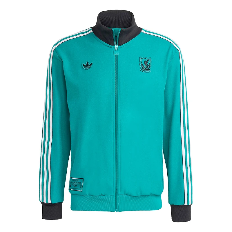 Veste de survêtement zippée adidas Liverpool Terrace Icons verte pour homme