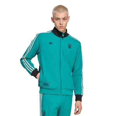 Veste de survêtement zippée adidas Liverpool Terrace Icons verte pour homme