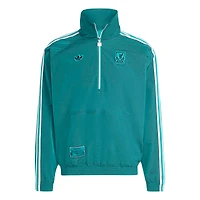 Men's adidas  Green Liverpool Terrace Icons Half-Zip Jacket