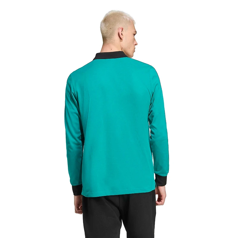 Men's adidas Green Liverpool Terrace Icons Long Sleeve Polo