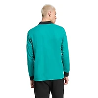 Men's adidas Green Liverpool Terrace Icons Long Sleeve Polo