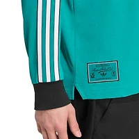 Men's adidas Green Liverpool Terrace Icons Long Sleeve Polo
