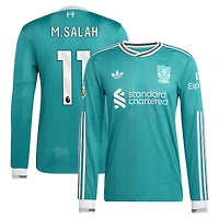 maillot de joueur à manches longues adidas Mohamed Salah vert Liverpool 2025/26 pour homme, troisième authentique