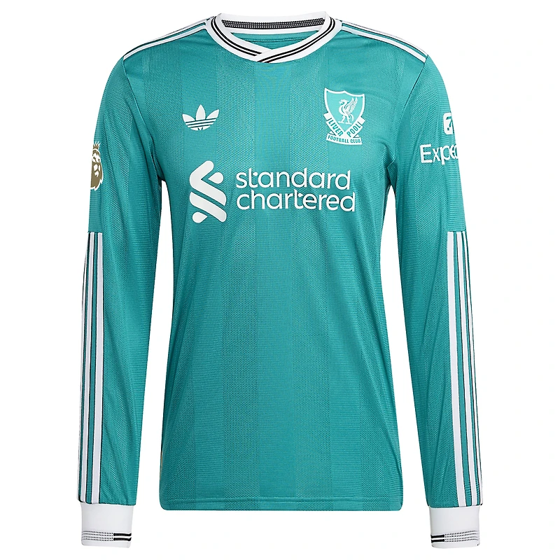 Men's adidas Mohamed Salah Green Liverpool 2025/26 Third Authentic Long Sleeve Player Jersey