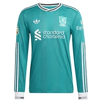 Men's adidas Mohamed Salah Green Liverpool 2025/26 Third Authentic Long Sleeve Player Jersey