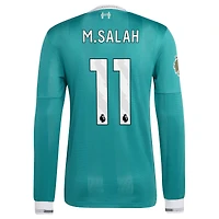 Men's adidas Mohamed Salah Green Liverpool 2025/26 Third Authentic Long Sleeve Player Jersey