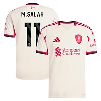 Men's adidas Mohamed Salah White Liverpool 2025/26 Away Replica Player Jersey