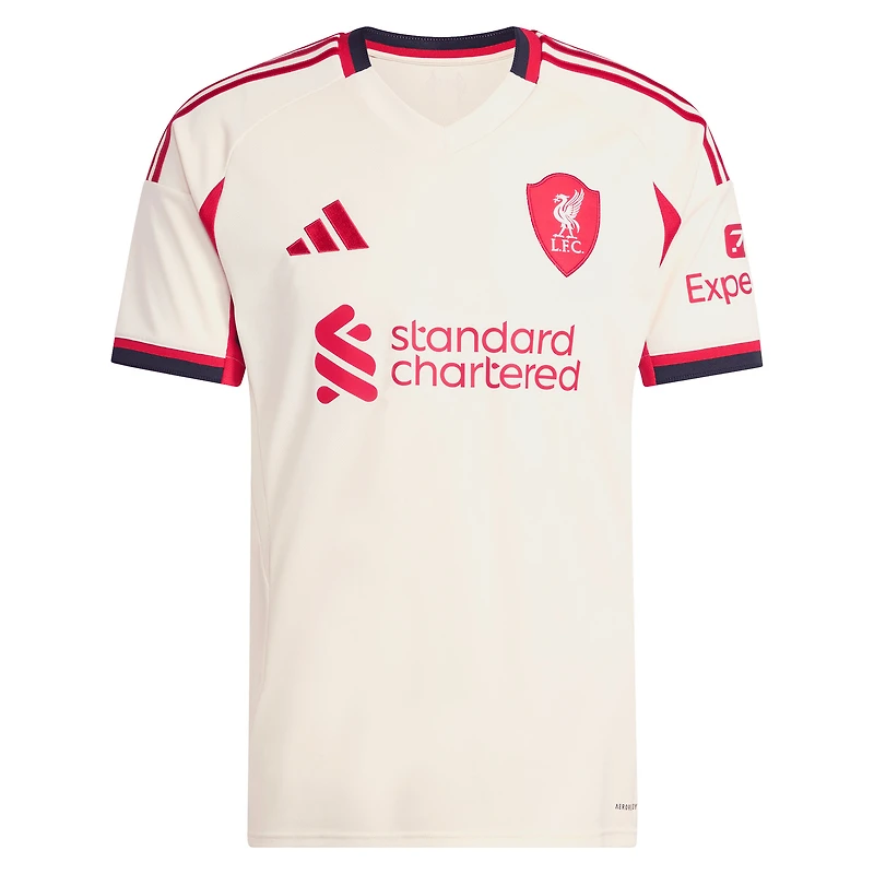 Men's adidas Mohamed Salah White Liverpool 2025/26 Away Replica Player Jersey
