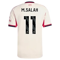Men's adidas Mohamed Salah White Liverpool 2025/26 Away Replica Player Jersey