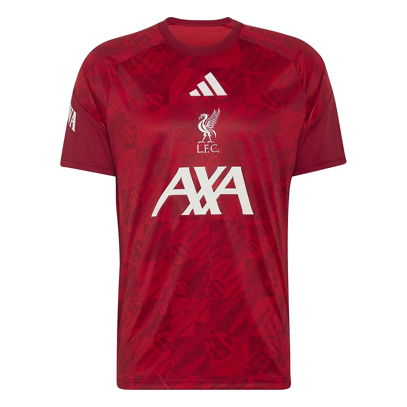 Maillot domicile d'avant-match adidas rouge Liverpool 2026 pour homme