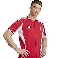 Men's adidas  Red Liverpool Full-Button Baseball Jersey